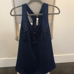 Navy tank with three gold buttons